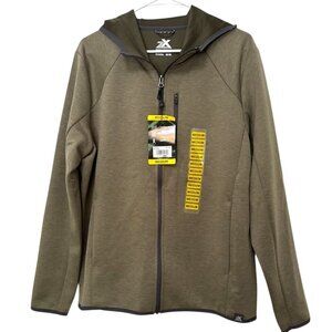 ZeroXposure NWT Full Zip Hoodie Army Green Size Medium Long Sleeve Zipper Pocket